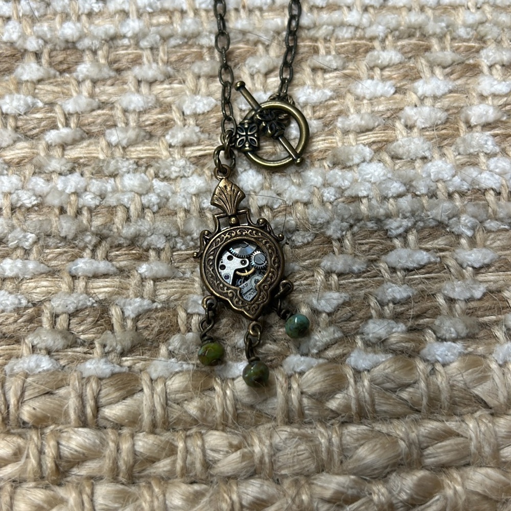 Vintage Inspired Steampunk Clockwork Necklace - image 2